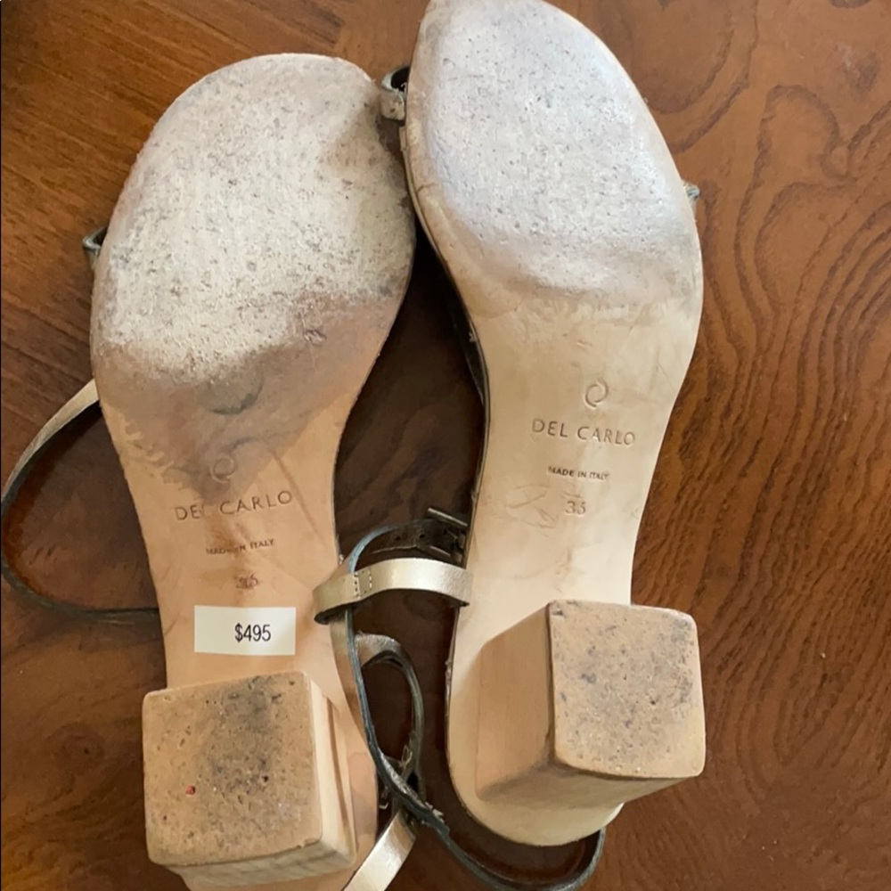 Del Carlo Quilted Insole Chunky Heel Sandals - Picture 8 of 8